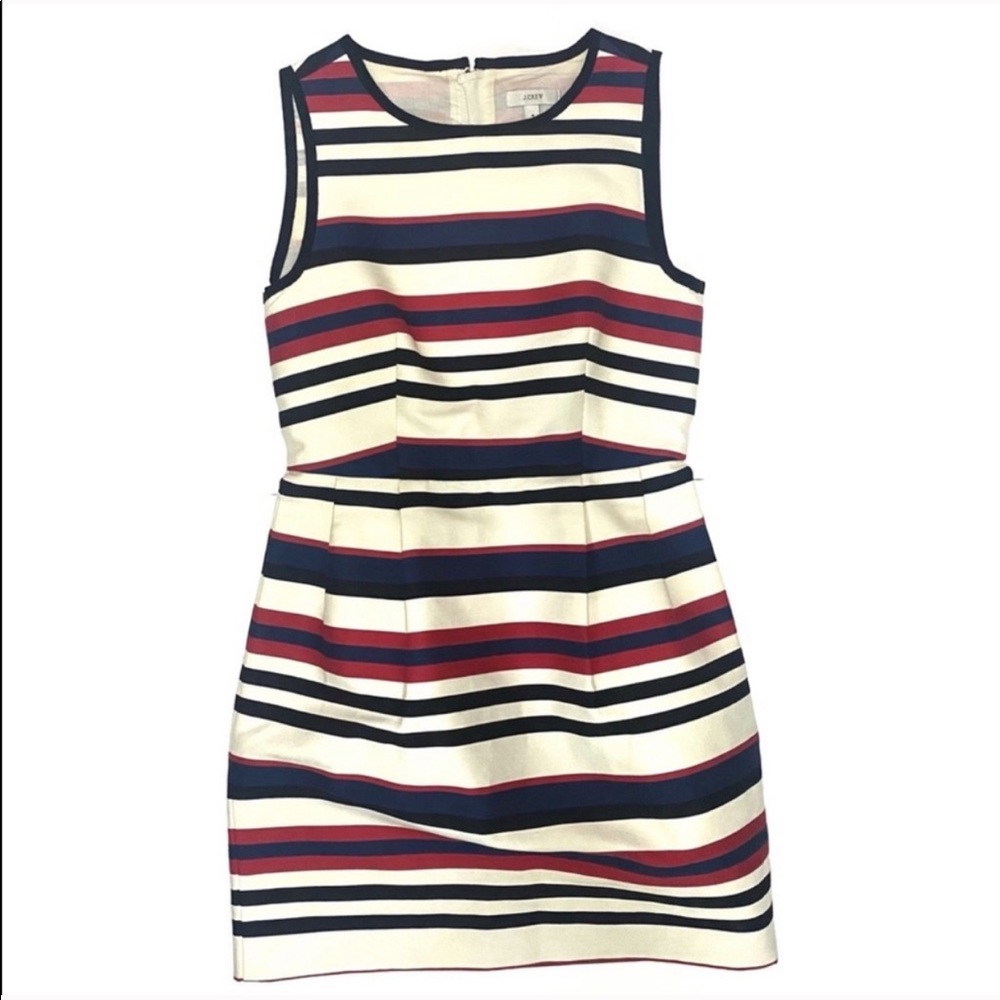 J. Crew • sleeveless sheath dress red white blue